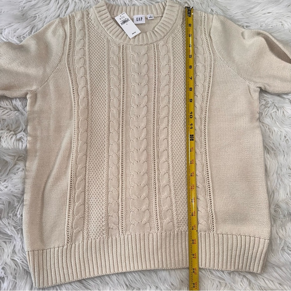 GAP • Cable Knit Crewneck Sweater in Birch White - Picture 4 of 9